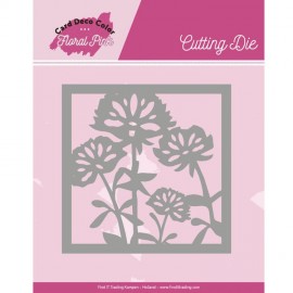 Bloemen in vierkant kader - Snijmal - Floral Pink van Card Deco Color 