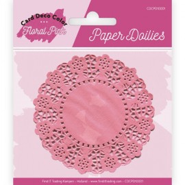 Papieren taartkleedjes - Floral Pink van Card Deco Color 