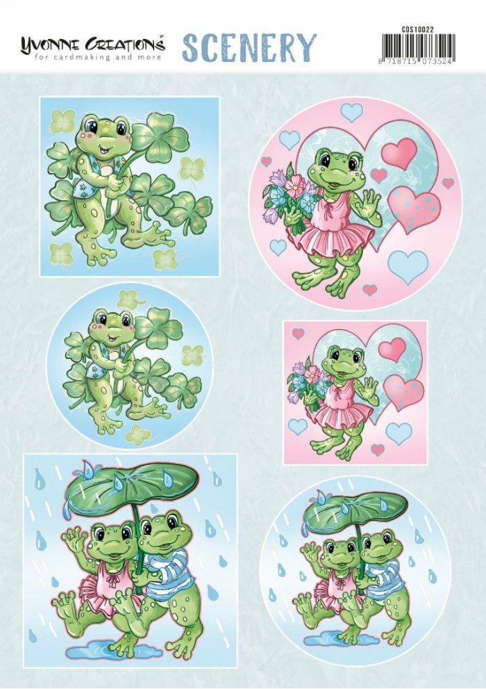 Happy Frogs - Push Out Scenery by Yvonne Creations