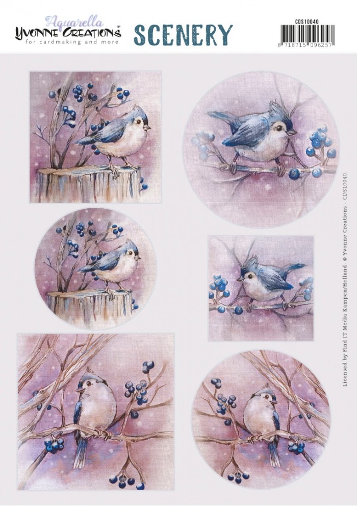 Birds - Aquarella Push Out Scenery by Yvonne Creations