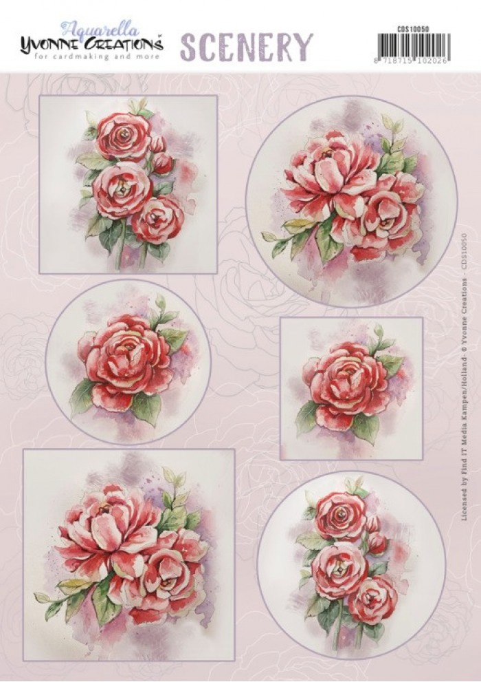 Push Out Scenery - Yvonne Creations - Aquarella - Wild Roses