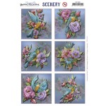 Scenery - Yvonne Creations - Aquarella - Birds and Flowers Round