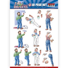 Handyman - Workers - Big Guys 3D-Push-Out Sheet by Yvonne Creations