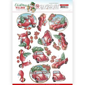 Christmas Transportation Christmas Village 3D Push Out Sheet by Yvonne Creations
