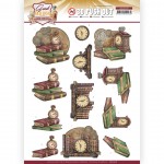 Clock - Good Old Days 3D Push Out Sheet by Yvonne Creations