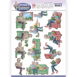 Reading - Funky Hobbies 3D Push Out Sheet by Yvonne Creations