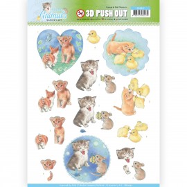 Kittens - Young Animal 3D-Push-Out Jeanine's Art