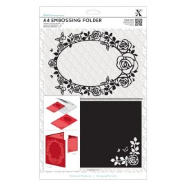 A4 Embossing Folder - Rose Frame