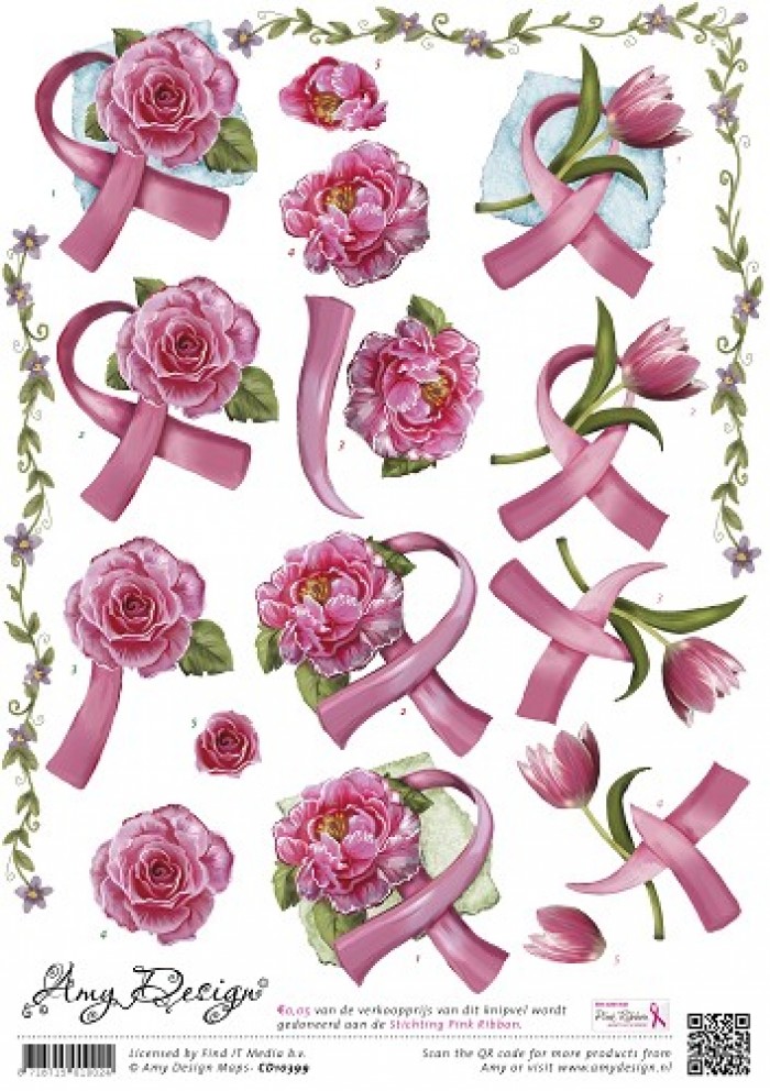 Pink Ribbon 3D-Knipvel Amy Design