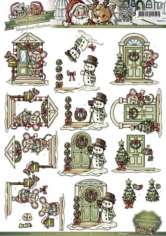 Christmas doors - Magnificent Christmas 3D-Knipvel Yvonne Creations