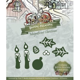 Die - Yvonne Creations - Magnificent Christmas - Candle Set