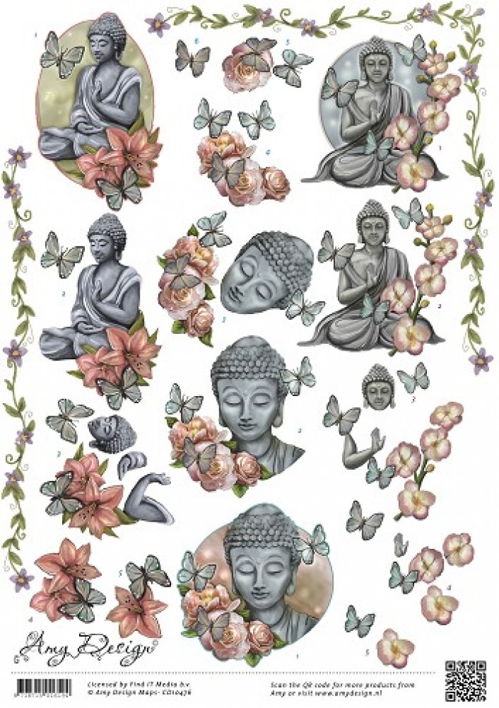 Boeddha 3D-Knipvel Amy Design