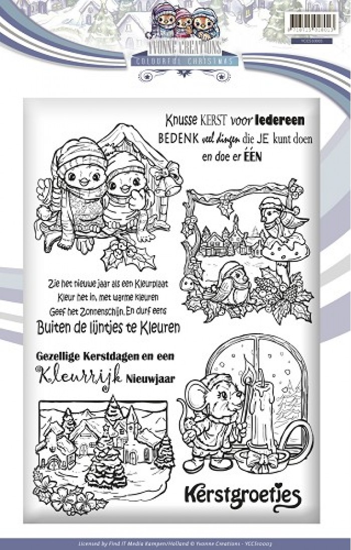 Colourful Christmas - Clear Stamp - Yvonne Creations