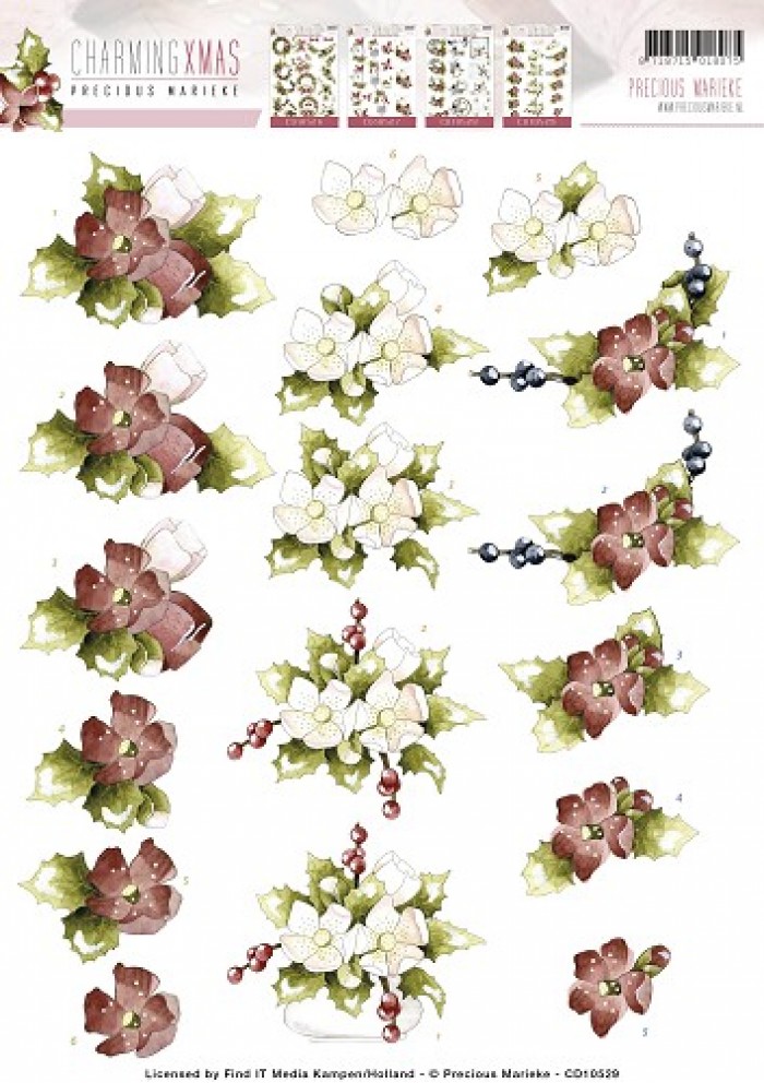 Flower Arrangement Charming Xmas 3D-Knipvel Precious Marieke