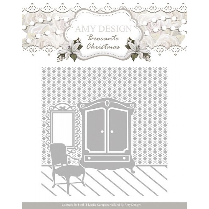 Brocante Christmas - Embossing Folder - Amy Design 