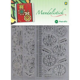 Zilver Kerstballen 3-pack Mandalistick Peel-off Stickers