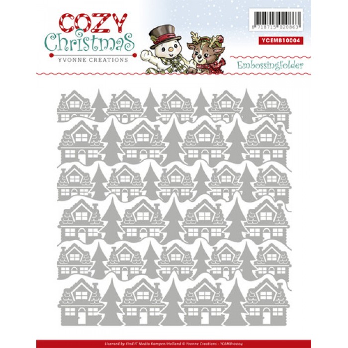  Cozy Christmas - Embossing Folder - Yvonne Creations 
