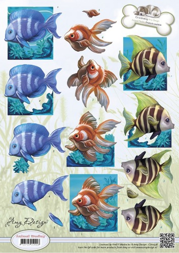 Tropical Fish - Animal Medley 3D-Knipvel Amy Design