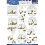 3D Knipvel -  Precious Marieke - Winter Wonderland - Snow cabins