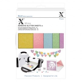 Xcut Xtras' A5 Adhesive Glitter Sheets (10pcs) Pastels