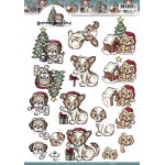 Christmas Puppies 3D-Knipvel Yvonne Creations