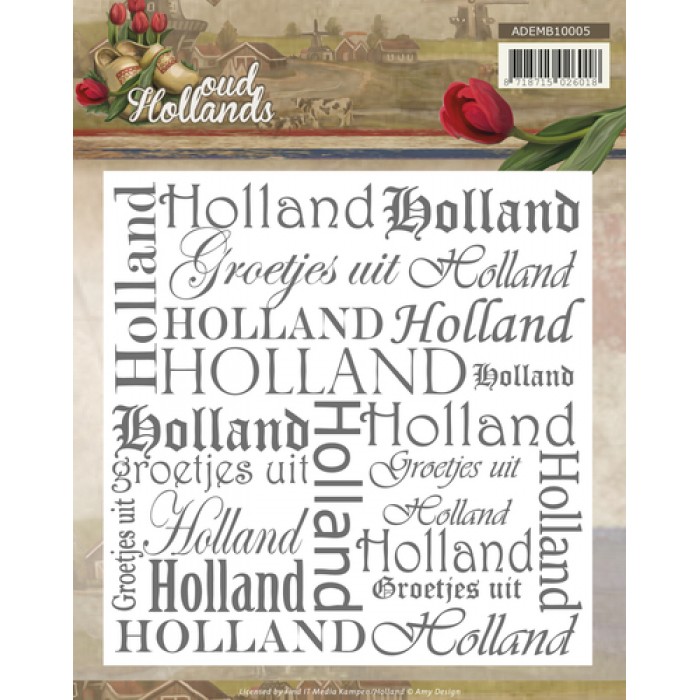 Groetjes uit Holland - Oud Hollands -Embossing Folder - Amy Design 