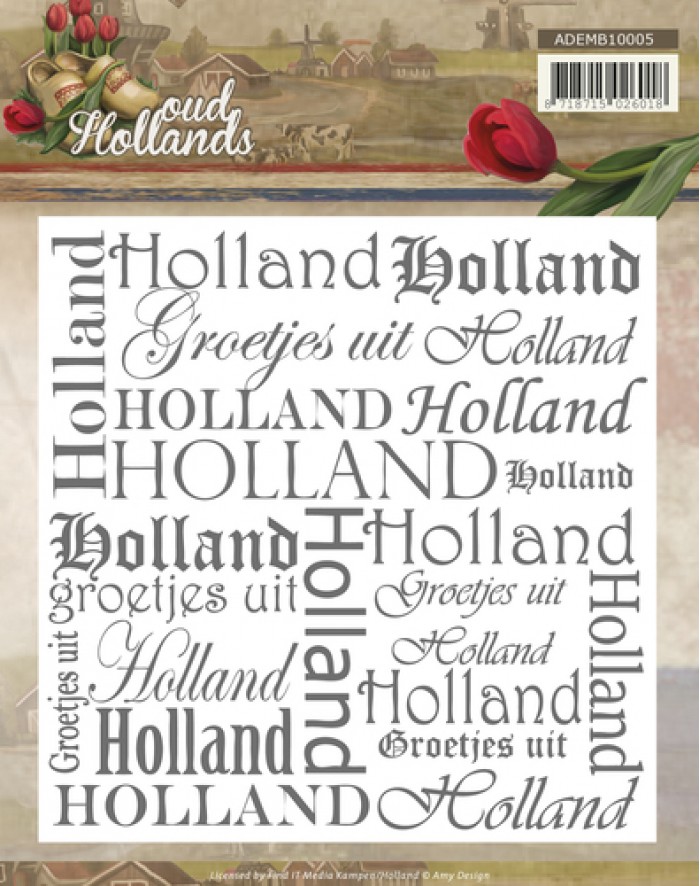 Groetjes uit Holland - Oud Hollands -Embossing Folder - Amy Design