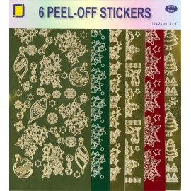 Kerst 6-pack Peel-off Stickerset