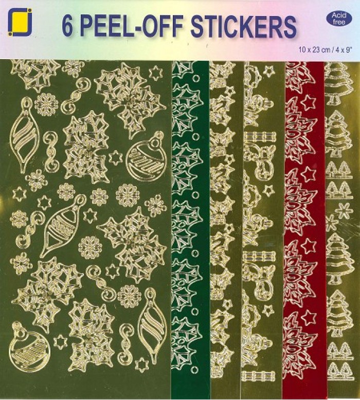 Kerst 6-pack Peel-off Stickerset