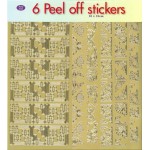Goud Hoeken 6-pack Peel-off Stickerset