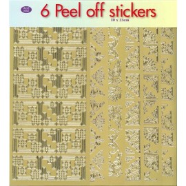 Goud Hoeken 6-pack Peel-off Stickerset