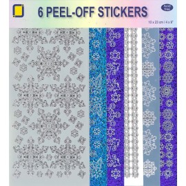  Sneeuwvlokken 6-pack Peel-off Stickerset