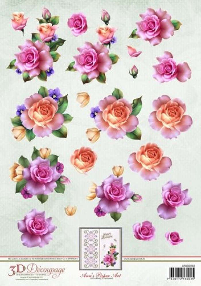 Spring Roses 3D-Knipvel Ann's Paper Art