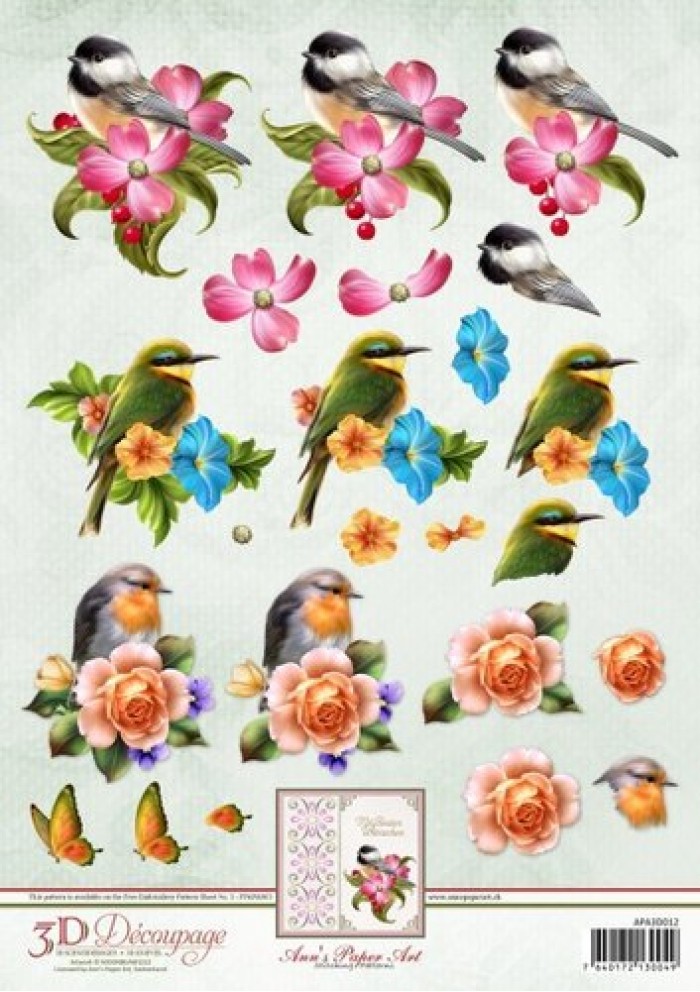 Spring Birds 3D-Knipvel Ann's Paper Art