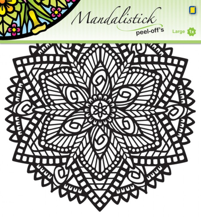 5 Zwart Starflower Mandalistick Peel-off Sticker