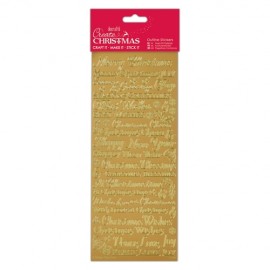 Outline Stickers - Traditional Xmas Sentiments - Gold