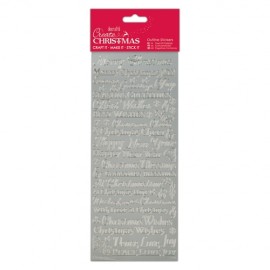 Outline Stickers - Traditional Xmas Sentiments - Silver