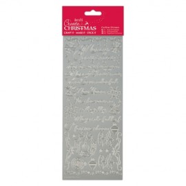 Outline Stickers - Traditional Xmas Verses - Silver