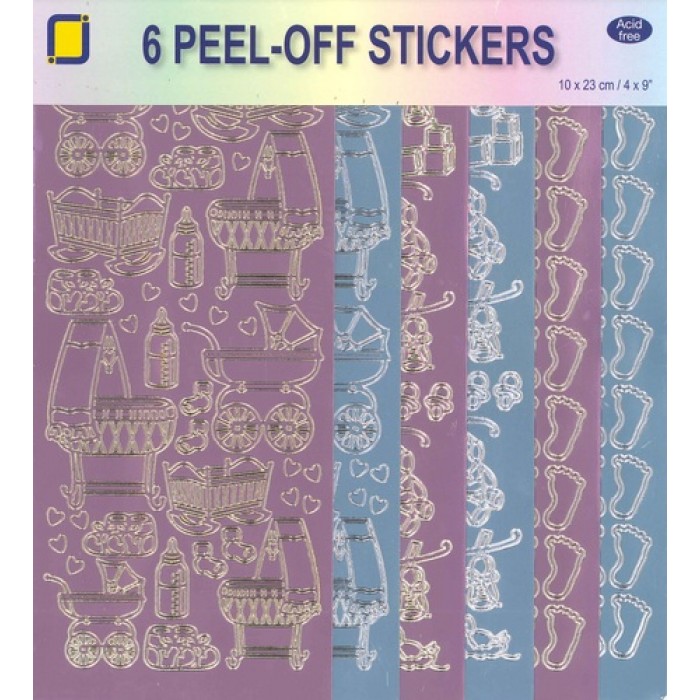 6 Baby Jongen & Meisje Mandalistick 6-pack Peel-Off Stickers 