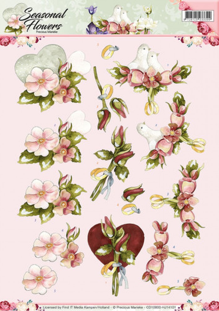 Huwelijk Seasonal Flowers 3D-Knipvel Precious Marieke