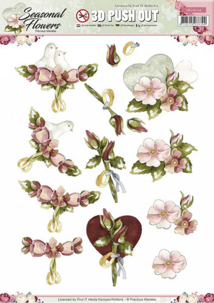 Nr. 1 Seasonal Flowers 3D-Uitdrukvel Push-Out Precious Marieke