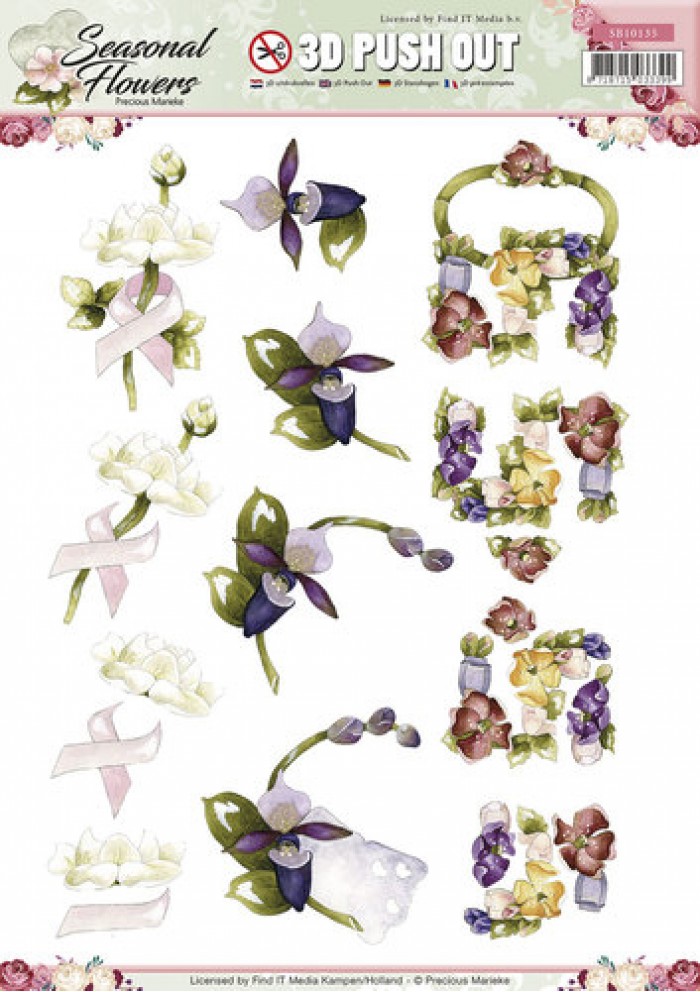 Nr. 2 Seasonal Flowers 3D-Uitdrukvel Push-Out Precious Marieke