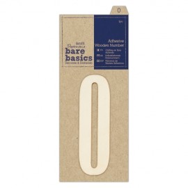 Adhesive Wooden Number 0 (1pc)