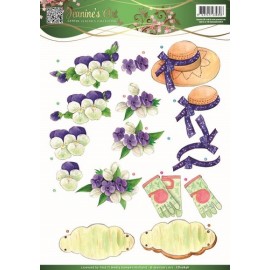 Purple Flowers Garden Classics 3D-Knipvel Jeanine's Art