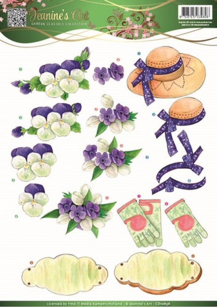 Purple Flowers Garden Classics 3D-Knipvel Jeanine's Art
