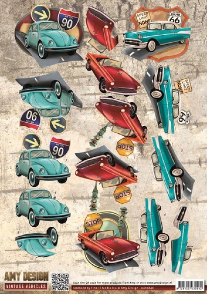 Cars - Vintage Vehicles 3D-Knipvel Amy Design