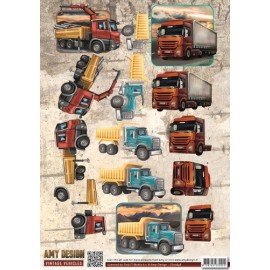 Trucks - Vintage Vehicles 3D-Knipvel Amy Design