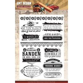 Vintage Vehicles - Text Clear Stamp - Amy Design