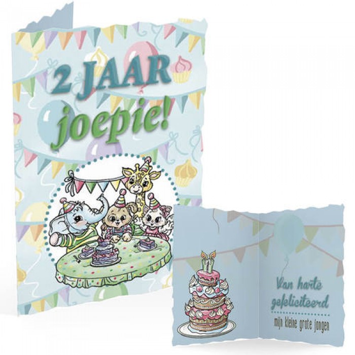 Wenskaart - Yvonne Creations - Jongen 2 jaar