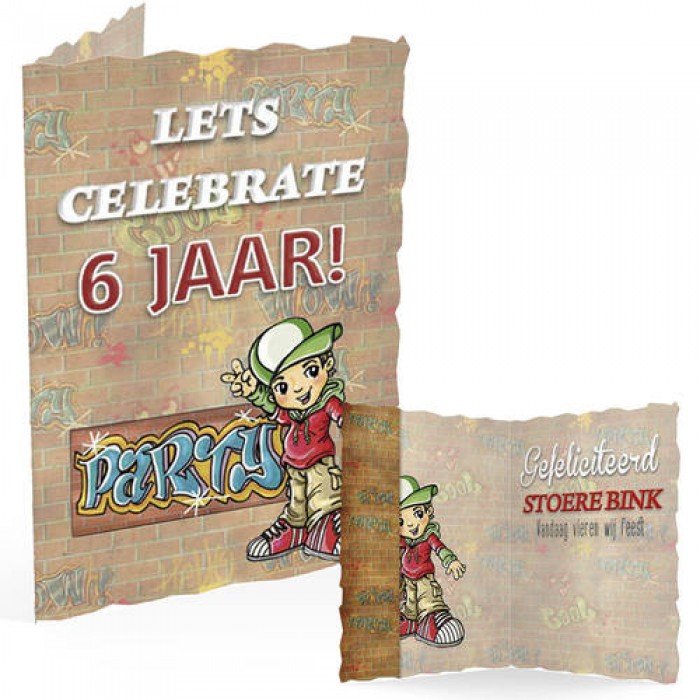 Wenskaart - Yvonne Creations - Jongen 6 jaar